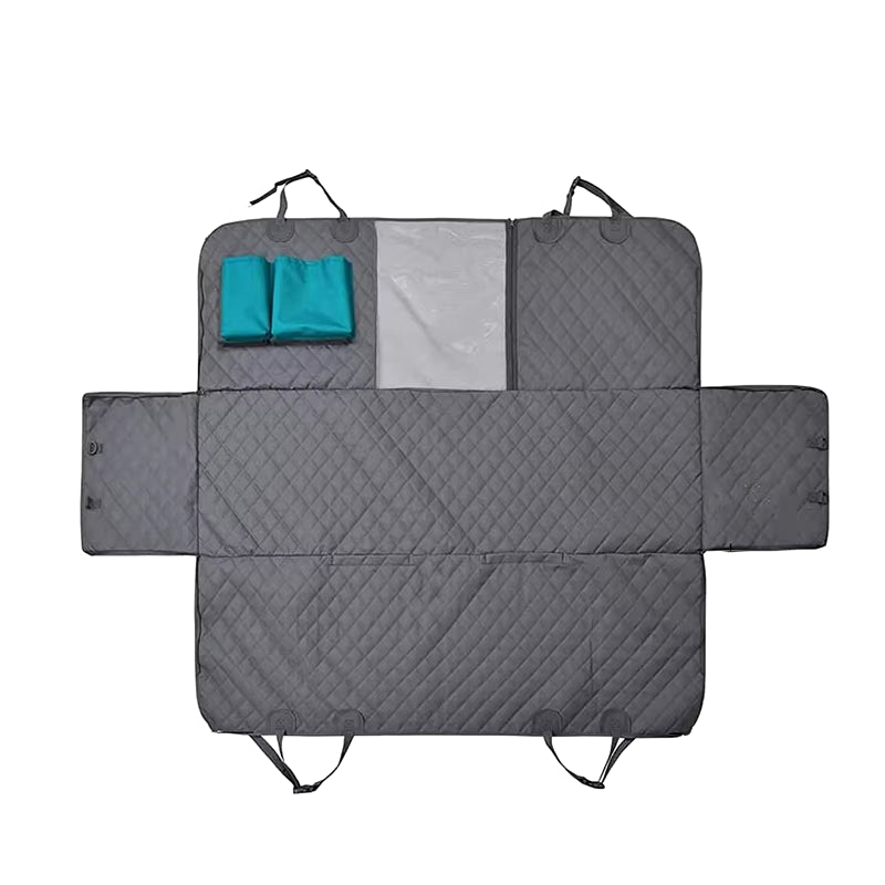 Wasserdichte Autoschondecke für Haustiere – 143×153 cm, mit Doppelreißverschluss, schmutzabweisend, geeignet für viele Fahrzeugmodelle